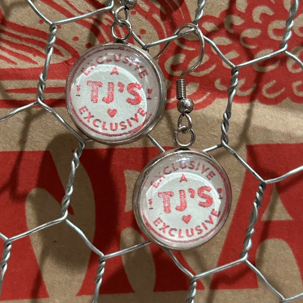 Trader Joe’s earrings 16mm tjs exclusive red